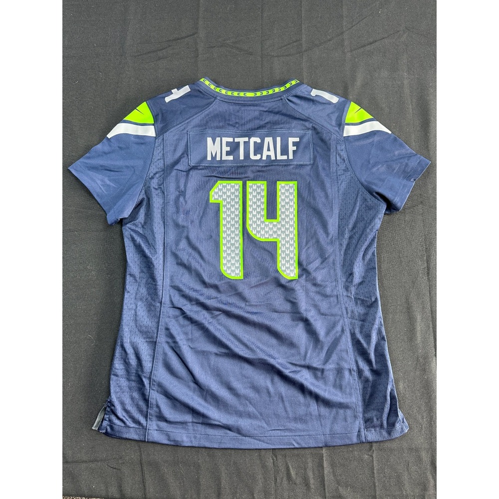Nike Seattle Seahawks DK Metcalf 14 NFL On Field Jersey Navy Blue Mens Large - Picture 2 of 6